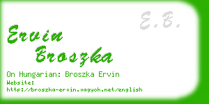 ervin broszka business card